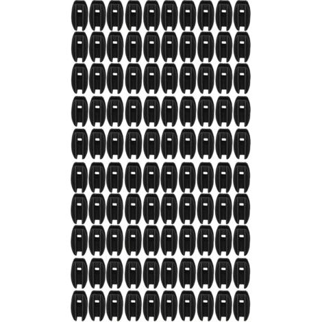 QORVA- Isolateur de clture électrique, 100 pièces, résistant aux intempéries, Tube carré ABS, pour fil d'acier noir