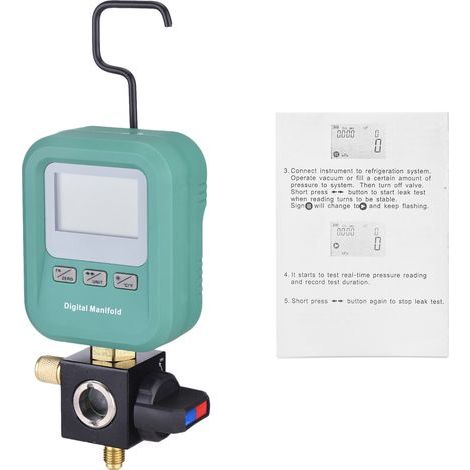 Ortviai Manomètre numérique pour climatisation DY519 – Affichage LCD, compatible R134a, R410A, R32, R22