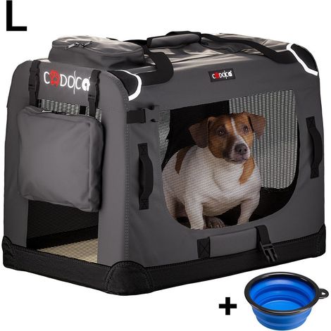 Trasportino per cani in tessuto antracite l 70x52x50cm pieghevole 223009745 (1/5)
