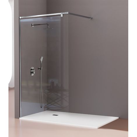 KASSANDRA FS683 FRESH SALOMON Mampara Fijo Barra 90 Ducha Inox Brillo Transparente - Medida: 90 cm - ref: FS6831218S200090 (1/2)