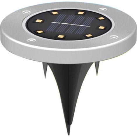 Lot De 4 Lampes De Sol Solaires À 8 LED Mise À Niveau De Perles De Lampe Plus Lumineuses Lampe De Jardin Solaire Lampes De Disque Lampes De Jardin Étanches Convient (1/4)
