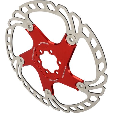 Disque de frein pour vélo de route à 6 boulons, grand disque de frein flottant rouge creux de remplacement, 203 mm/8 pouces (1/5)