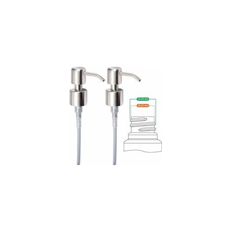 Lot de 2 pompes de rechange pour distributeur de savon liquide, inox brossé, 24 mm – (1/5)