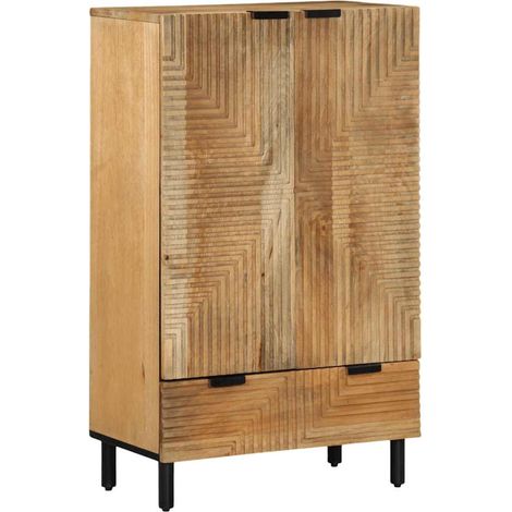 Aparador alto madera maciza de mango marrón 60x33x100 cm vidaXL (1/5)