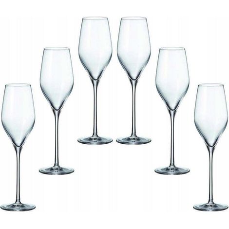 Lumarko Cristal Luxe set de six verres à champagne transparent