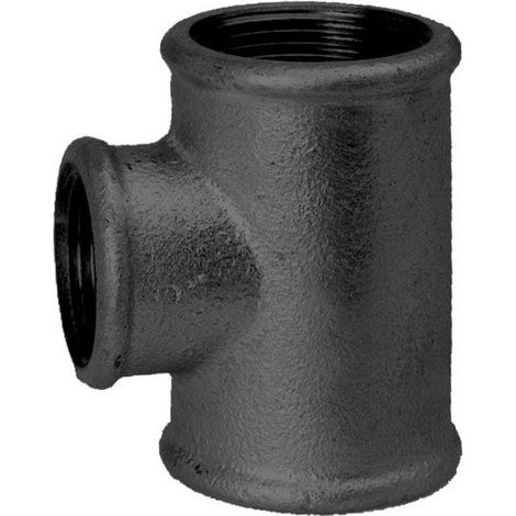 Hermann Schmidt Temperguss Té 3/4&quot x 2000 /2&quot x 2000 /2&quot filetage intérieur, noir, réduit