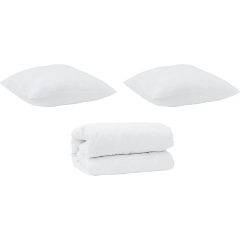 Ensemble de Duvet 3 pcs,Couette Blanc Microfibre et Plumes D'oie CFW16856 (1/5)