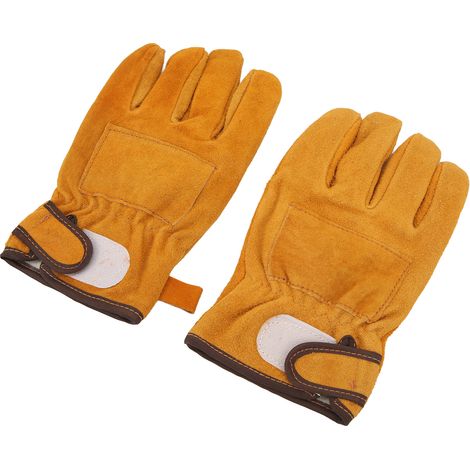 paire de gants résistants à la chaleur, ignifugés et anti-brûlures pour barbecue, courts, jaunes (1/5)