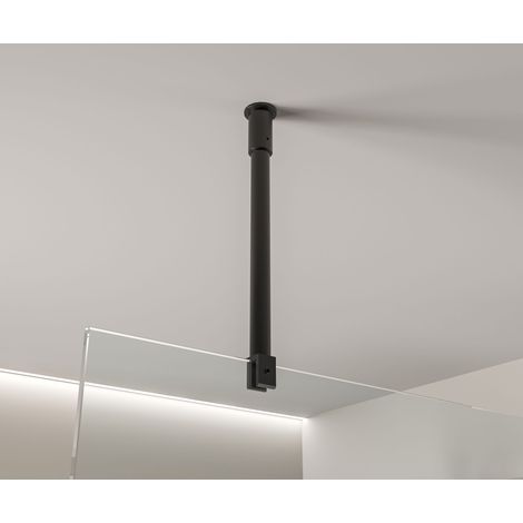 BERNSTEIN - Barre de stabilisation fixation plafond Noir mat pour douche à l'italienne - de 20 à 40cm (1/3)
