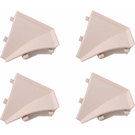 4x Connecteur angle intérieur rentrant jonction d'angle 90° pour profil décoratif plinthe moulure 36 x 36mm Extrémité Coin Finition Plan de travail Cuisine Salle de bain Meuble, en plastique beige
