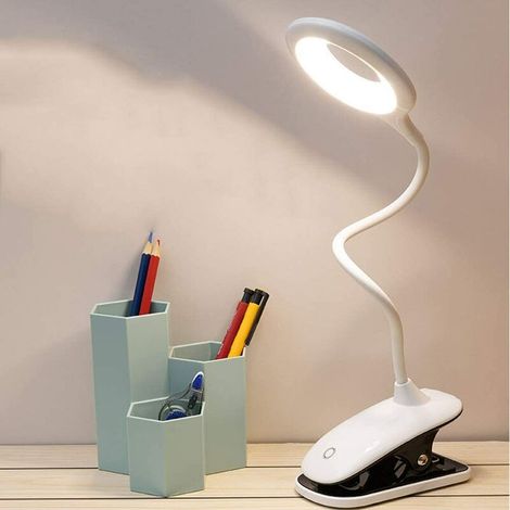 Tête ronde blanche perle lumière blanche à trois blocs 2000 mAh + ligne LED charge lampe de table dimmable lampe de charge usb lampe de chevet dimmable，pour la lecture, l'éclairage (1/5)