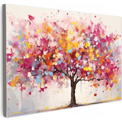 TABLEAU SUR TOILE Aquarelle - Arbre - Art - Abstrait Déco Chambre Tableau 60x40 cm