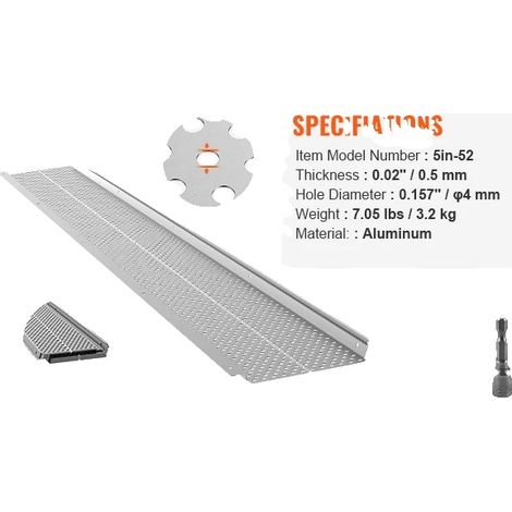 Protector de canaletas, construcción de aluminio, se adapta a varios tipos de canaletas, 5 de 13 piezas. (1/2)