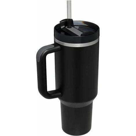 Gobelet isotherme de 1,2 L avec poignée et paille, couvercle et pailles inclus. Gobelet isotherme réutilisable de 1,2 L en acier inoxydable. Tasse de voyage/bouteille d'eau. (1/4)