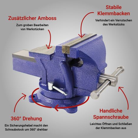 Schraubstock 165 Mm – Drehbar 360°, Amboss, Für Produktbild-Vorschau 2