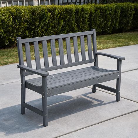 Banc de jardin grau en kunststoff 130 x 59 x 91 cm (1/5)
