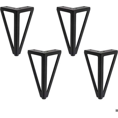 Pied De Meuble - Métal Noir - Hauteur 15 Cm - Charge Max 800 Kg - Pour Canapé Table Armoire - Lot De 4 (1/3)