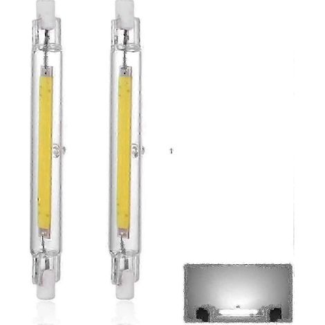 Ampoule LED R7s 118 mm 40 W, lumière blanche froide 6000 K 3000 lumens, culot J118, équivalent à une lampe halogène de 400 W, dimmable, éclairage linéaire à 360°, version A (1/5)