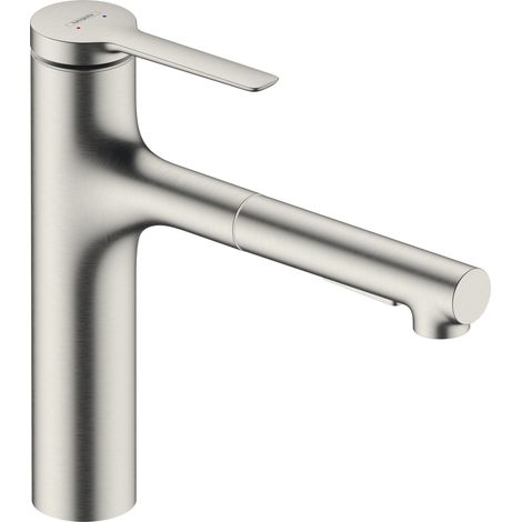 Hansgrohe Zesis M33 - Mitigeur d’évier avec douchette extractible, aspect inox 74822800 (1/6)