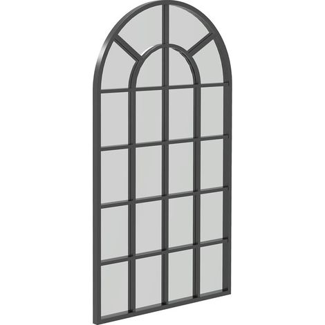 SPECCHIO AD ARCO PER CASA E UFFICIO CON MONTAGGIO A PARETE. IN VETRO E METALLO. 62X2.5X110 CM. NERO (1/5)