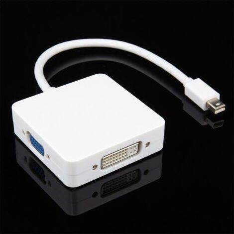 Adaptateur OTG 3-en-1 Mini DP (DisplayPort) Thunderbolt vers DVI (24+5), HDMI, VGA (1/5)