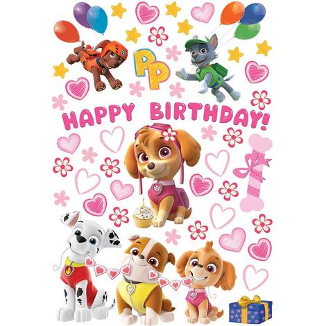 sticker mural PAW Patrol - La Pat' Patrouille rose  - Sanders & Sanders (1/2)