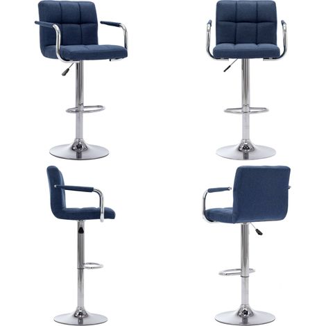 vidaXL Chaise de bar Bleu Tissu (1/5)