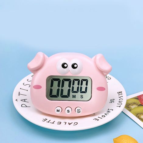 Digitaler Magnet-Timer für Schüler, 100-Minuten-Digitaltimer mit Batterie, Küchenstoppuhr, Peggy Pig