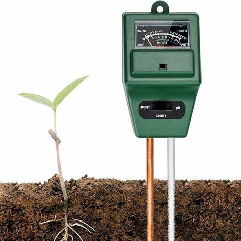 Tester di pH del terreno 3 in 1, kit per test del terreno, tester di umidità per piante, misuratore di pH del terreno per fiori/erba/piante/giardino/fattoria/prato (1/5)