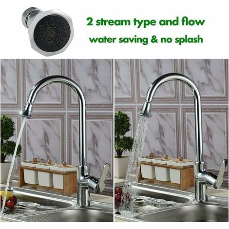 Green Mobility-Mousseur Robinet Pivotant à 360 Degrés, 2 Modes Réglable Économiseur d'eau pour Embout Robinet Cuisine, Filtre Aérateur pour Robinet à Filetage Extérieur M22 ou à Filetage Intérieur M24 (1/4)