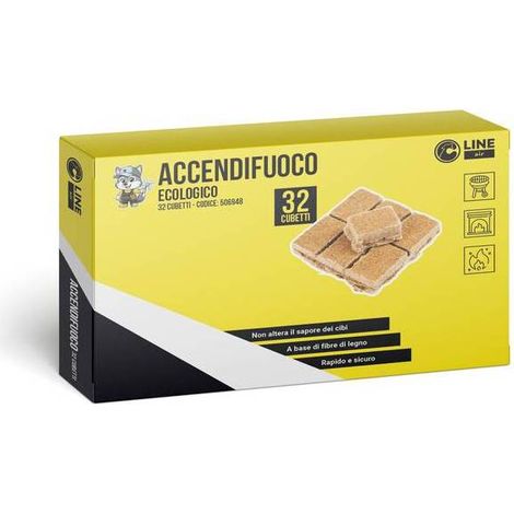 34 x C ACCENDIFUOCO 32 CUBETTI ECOLOGICO 140 G