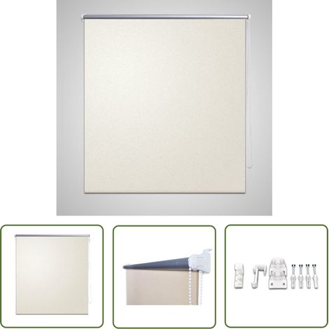 Store enrouleur occultant 120 x 175 cm crème - Store Occultant - Rideau Roulant Obscurant - Store Intérieur - Décoration Intérieure - Isolation Thermique (1/4)