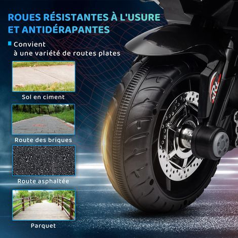 Moto électrique à trois roues pour enfants 6V, adaptée aux enfants de 3 à 5 ans, avec lumières et effets sonores, dimensions 86x42x52 cm, bleue. (1/5)