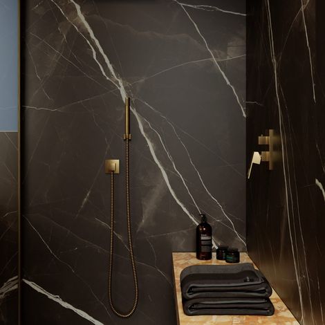 Carrelage Effet Marbre MARBLE CALEGARI Calacatta Black 60x60cm Mat Sol et Murs (1/5)