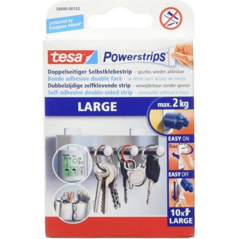 Striscia adesiva dual face Tesa powerstrips confezione 10 strisce