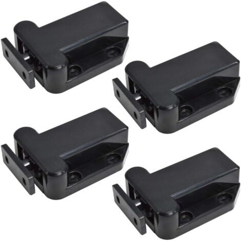 royaluxe-4 pièces Fermeture porte placard Loquets pour placards Fermoirs pour placards Armoire Catches verrou pour armoire de meuble (noir),6.854.31.7cm