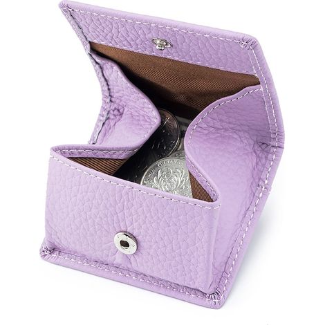 Portagioie quadrato da donna in tinta unita - Portamonete da viaggio - Piccolo organizer compatto per gioielli in pelle - Viola - Taglia unica