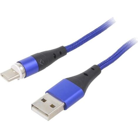 Cable USB 2.0 USB A prise male USB C prise male 2m - Bleu