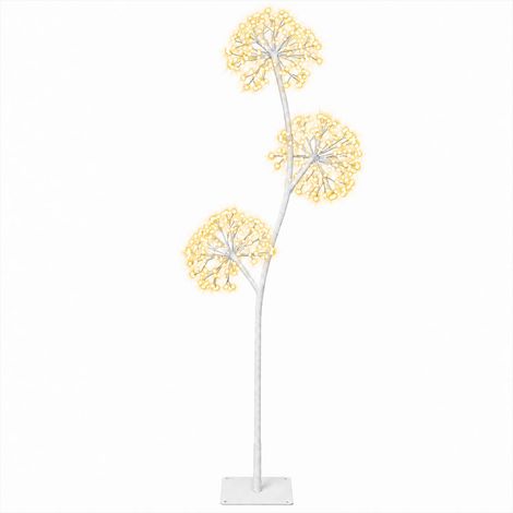 S-förmiger LED-Weihnachtsbaum Weiß 18 x 18 x 120 cm Stahl vidaXL
