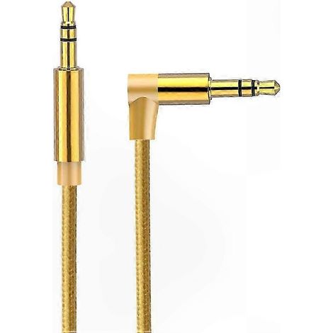 Câble coudé 2m, connecteur mâle 3,5mm vers mâle, pour liaison d'appareils audio (1/4)