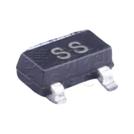 Changdian/Changjing BSS138 SOT-23 SMD MOSFET-Bauteil, Siebdruck-Edelstahl, 5 Stück pro Chip