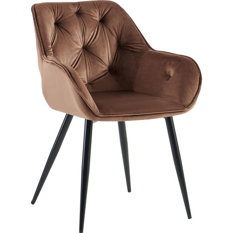 Sedia visitatore Cassis Velvet Velluto marrone