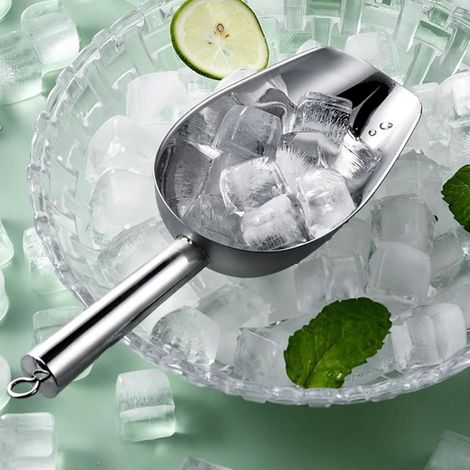 Cuillère à glace universelle en métal, petite cuillère alimentaire, adaptée aux bars, fêtes, mariages, nourriture pour chiens, etc., en acier inoxydable argenté. (1/5)