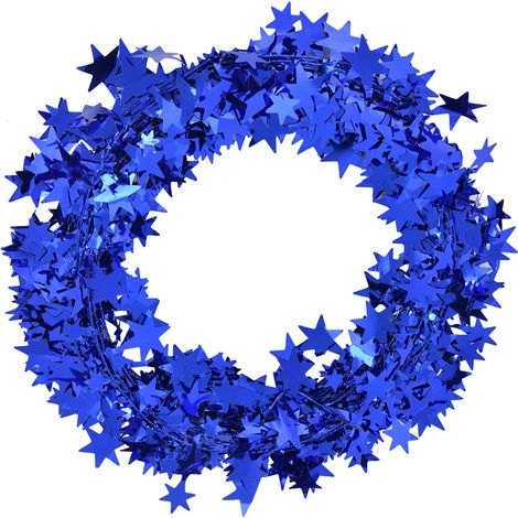 Couronne de Noël de 7,5 mètres en forme de petite étoile, accessoire de décoration pour sapin de Noël, mariage, fête ou costume (bleu) (1/3)