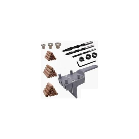 Set di 41 pezzi per la foratura di tasselli, guida di foratura per tasselli in legno con arresto parallelo, kit di dime per tasselli con tassello di centraggio da 6 mm/8 mm/10 mm per tasselli in legno