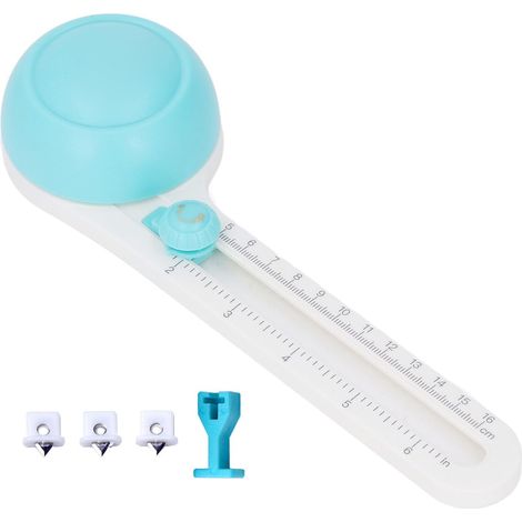 Coupe-papier circulaire, rotation à 360 degrés, échelle transparente, (1/5)