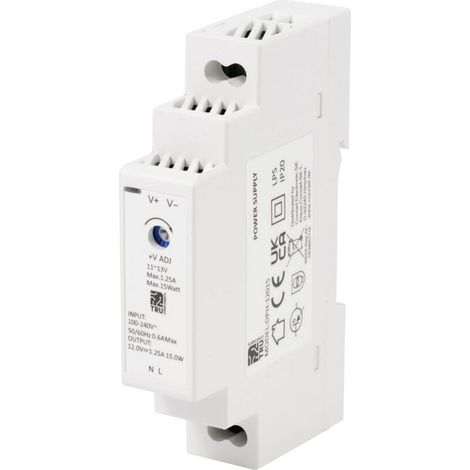 TC-10580800 Alimentation rail DIN 12 V/DC 1.25 A 15 W Nbr. de sorties:1 x Contenu 1 pc(s) X135772 (1/5)