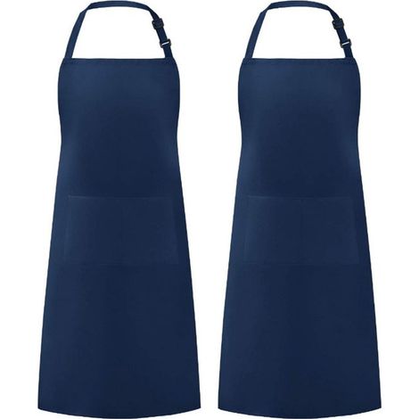2er-Pack Kochschürzen Schürzen mit 2 Taschen Wasserabweisende verstellbare Schürzen für Damen und Herren Professionelle Küchenschürzen Geeignet s 89 (1/5)