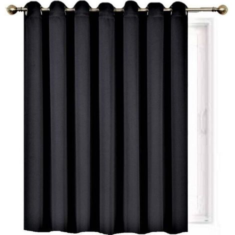 Rideaux K100 NOIRS Panneau isolant thermique Séparateur de pièce, Porte coulissante de patio Extra large 1 panneau 100 po x 84 po (1/5)