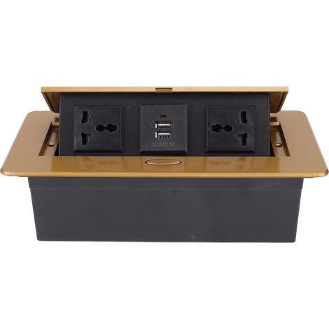 Multiprise avec double hub USB et boîtier de connexion 250 V pour la maison ou le bureau (1/5)